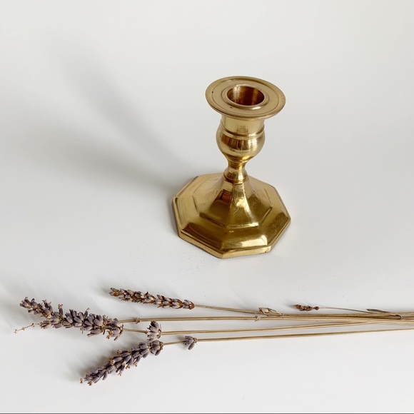 Brass Candle Holder Made in India Height 3.57โโ - Picture 3 of 4